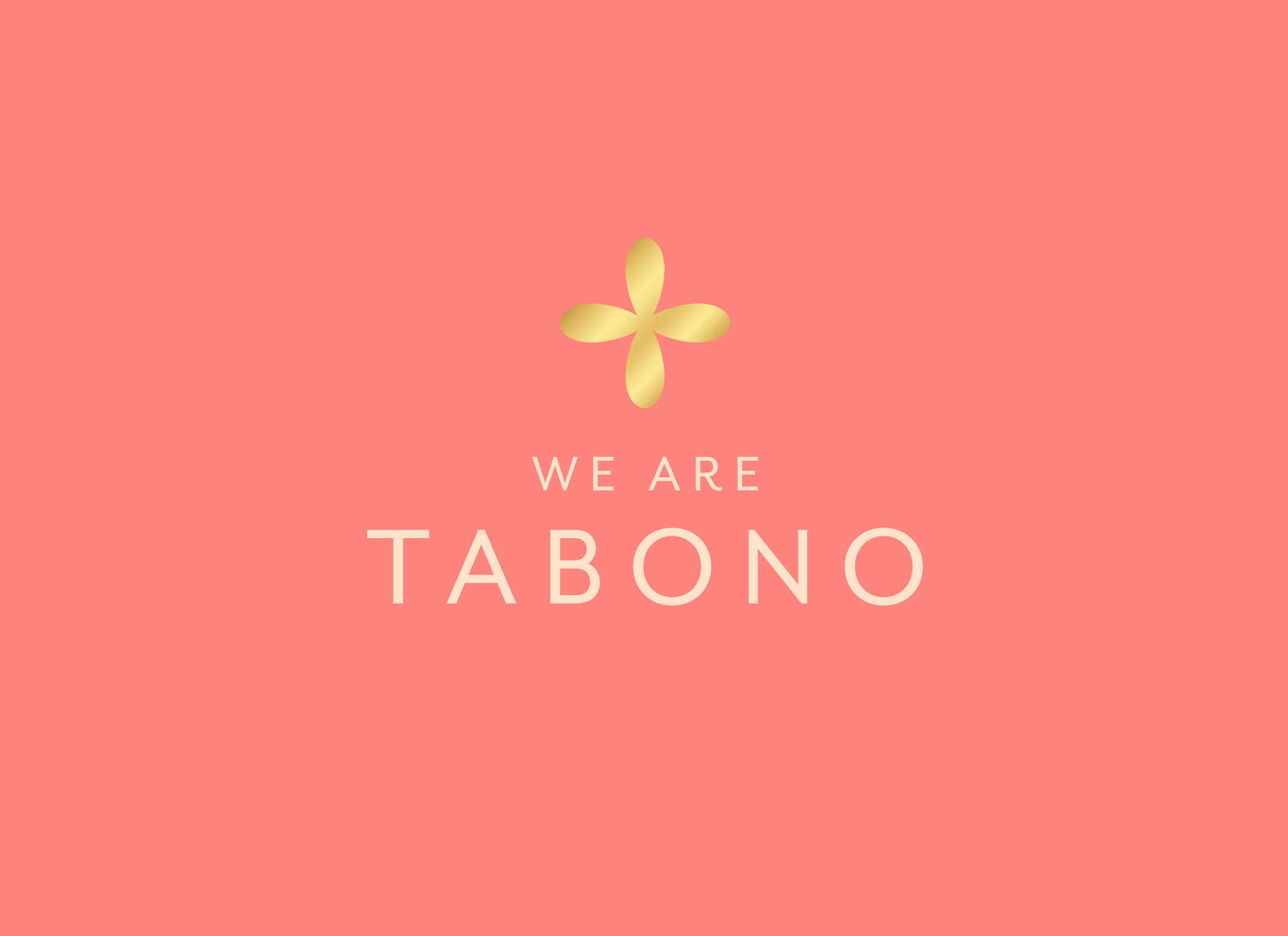 We are Tabono logo pink and gold